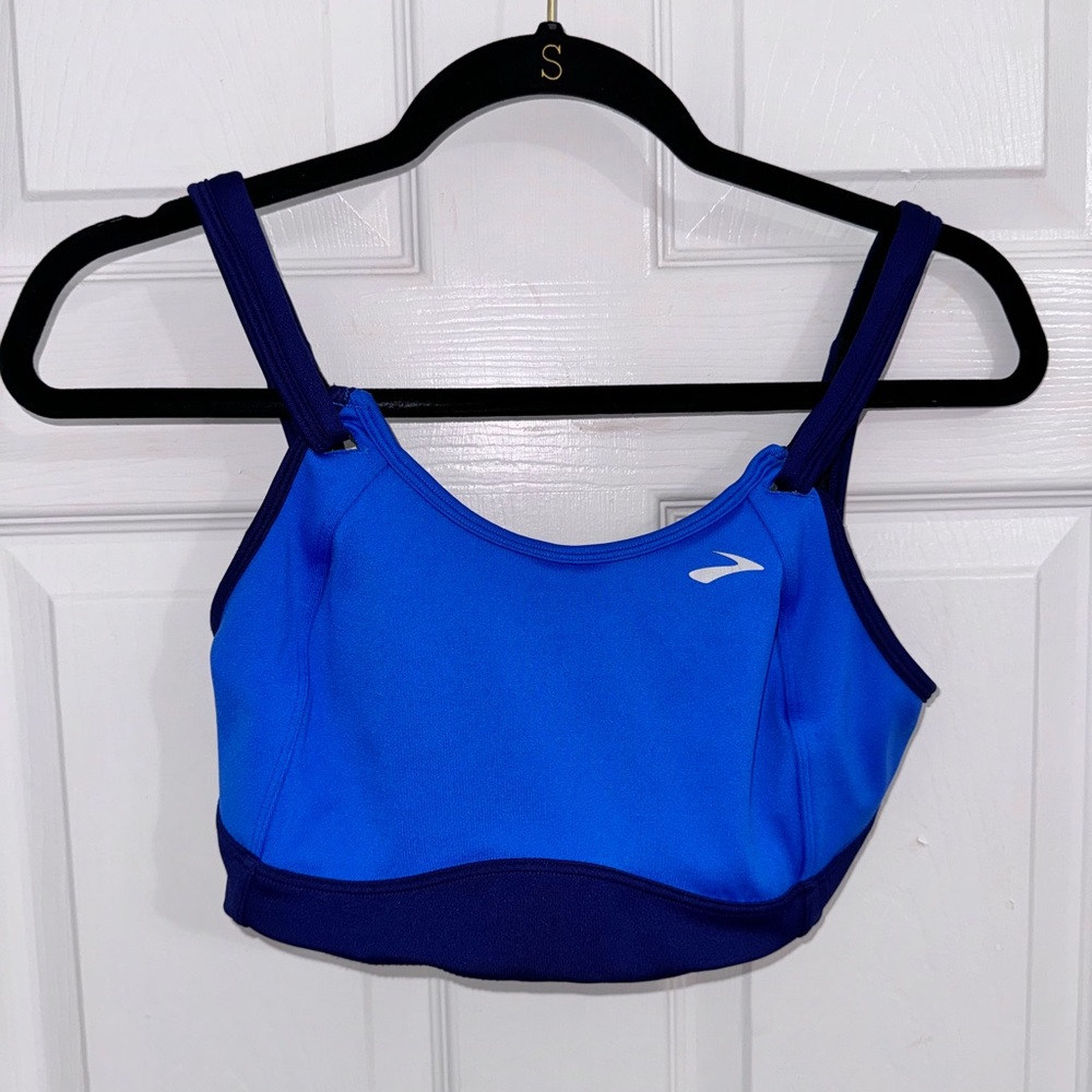 Brooks Navy Sports Bra with Logo